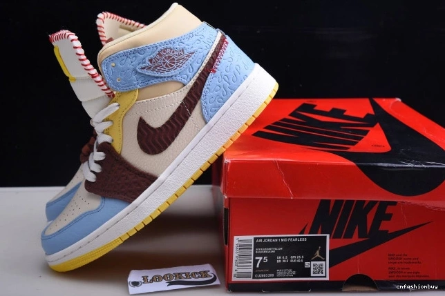 Chateau 1 Jordan Fearless Mid x Maison CU2803-200 Rouge SE Air 0803